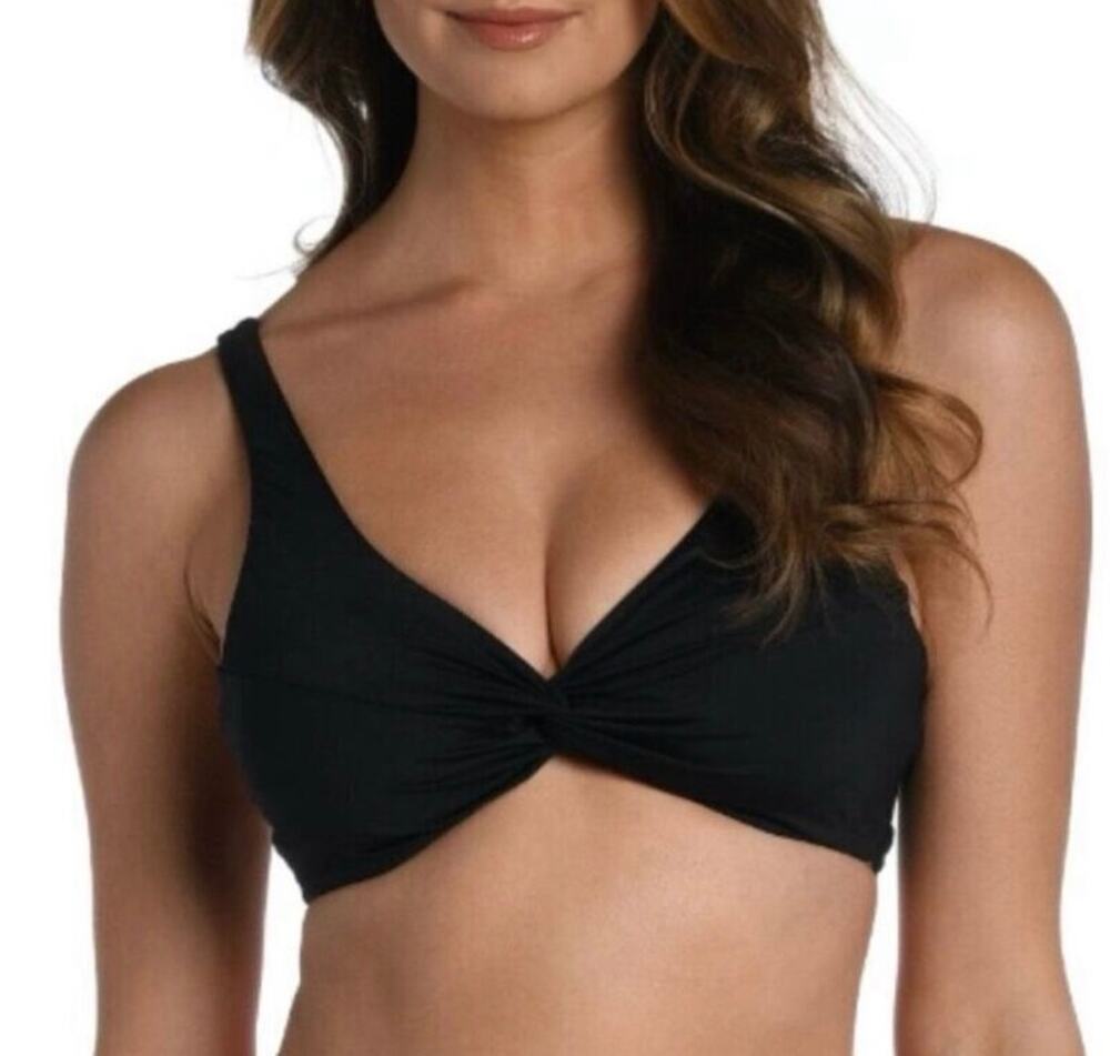 La Blanca Black Island Goddess Twist UW Bikini Top 12 NWT